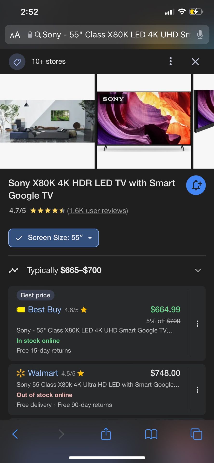 Sony 55” Smart Tv