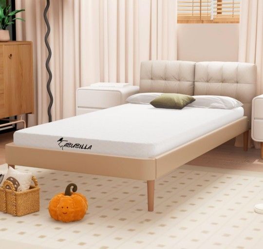 Memory Foam Twin Mattress, 4" Inch Twin Mattresses, NEW Children’s Rooms - comortable~75"L x 39"W x 4"