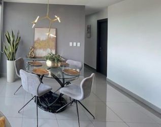 Round Glass Dining Table with 4 Chairs