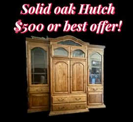 Solid oak TV hutch