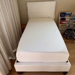 Twin Bed With Cotton Headboard Cover 