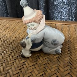 Lladro Clown Figurine Pierrot Dog And Ball # 5278 Spain