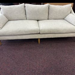 Calista Home Collection Modern 82” Sofa in Light Grey Durable Fabric