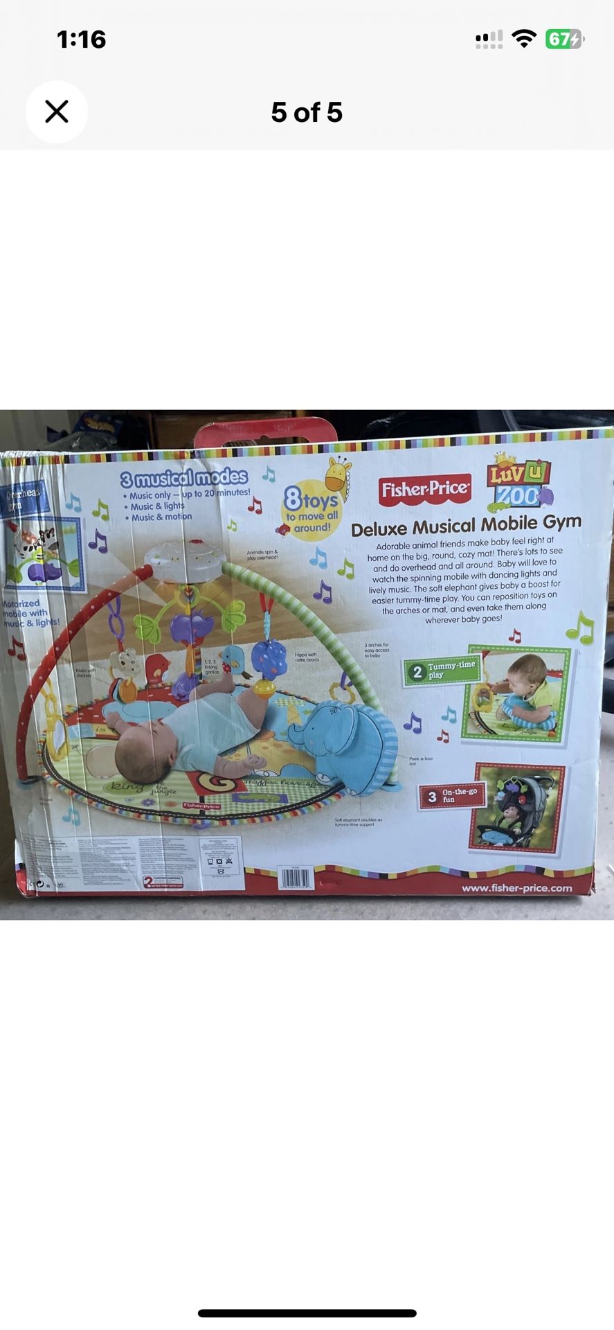 Fisher Price Deluxe Luv U Zoo musical Mobile gym