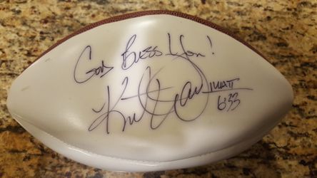 Kurt Warner signed football