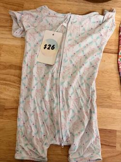12-18M Bamboo Spandex Bow Print Baby Romper