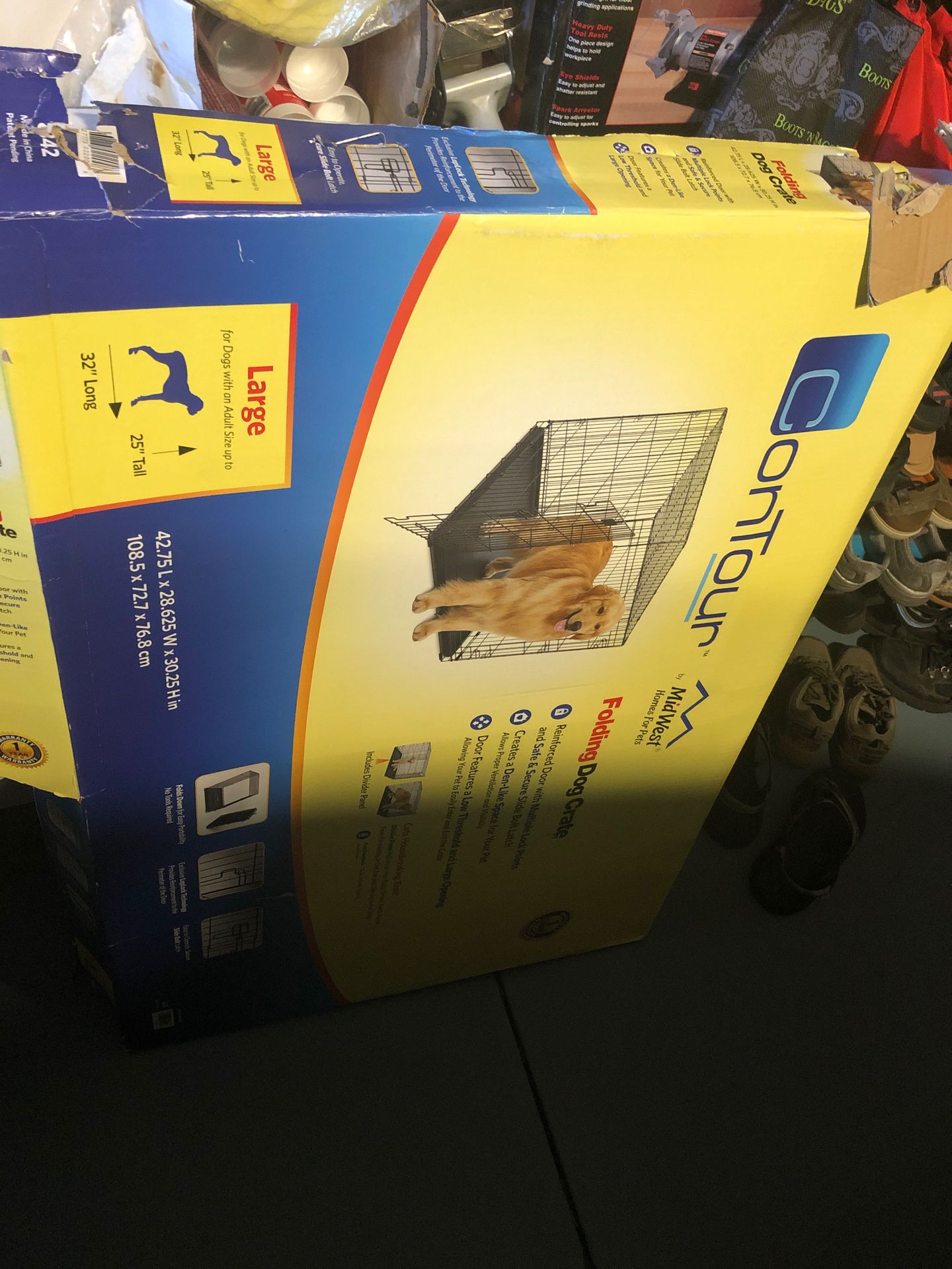 Large dog foldable crate