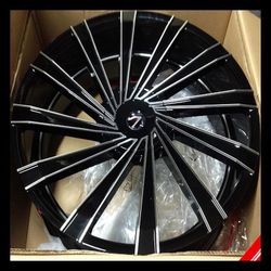 Brand New 24" MSV21 6x139.7 Black Machine Wheels