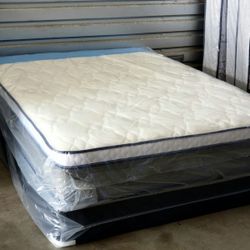 NEW QUEEN PILLOWTOP SIZE SETMATTRESS WITH BOX SPRING-2PCS.