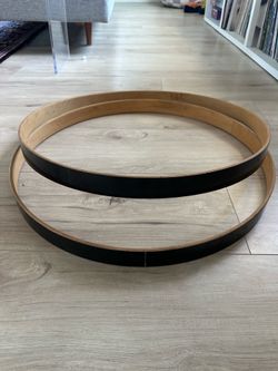 24” Maple Bass Drum Hoops (Pair) - Mirror Black Finish Ply