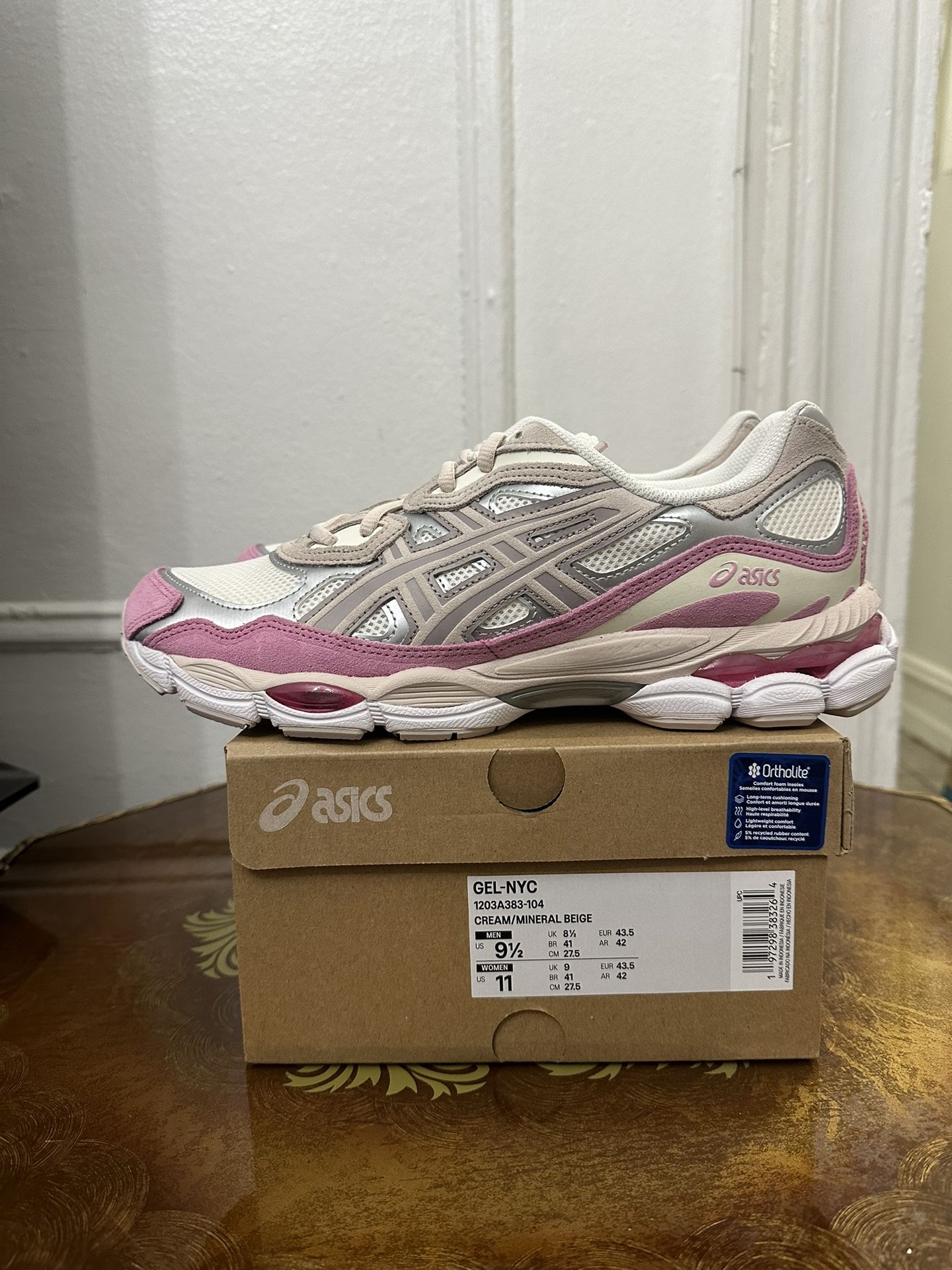 ASICS Gel-NYC - Cream Pink - Size 9.5- NYC Only