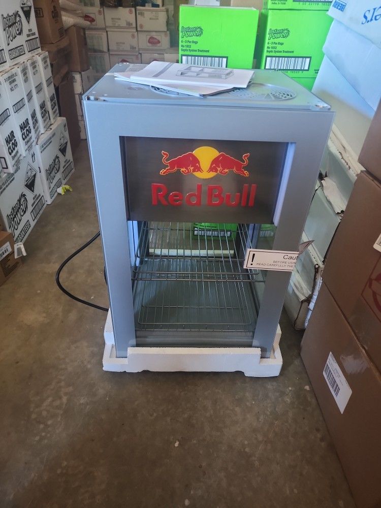 360 Degree View Double Door Red Bull Cooler. RARE FIND!!!