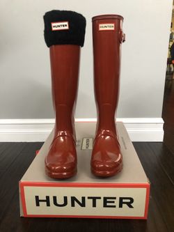 Red hunter boots