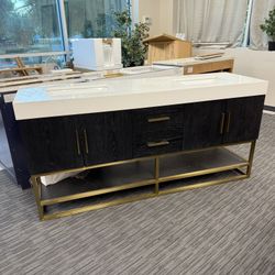 72” Bathroom Vanity In Black 