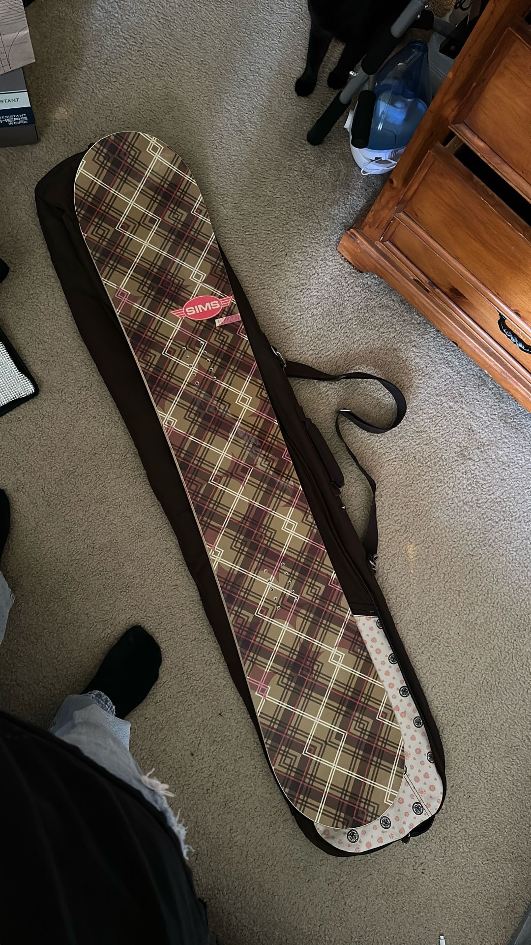 Sims Snowboard Horizon 152 Womens and Bag