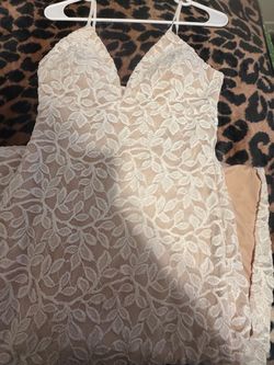 White Lace Spaghetti Strap Dress