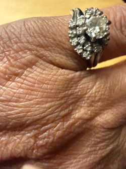 White gold Cluster Stone Cocktail or wedding Ring