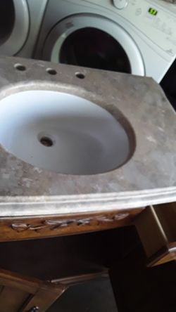 Bathroom Sink With 2 Drawers With Marble Top