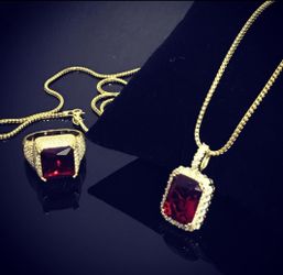 Combo Chain and Ring , Gold Plated 14k