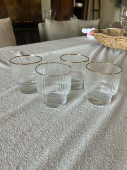 4pc Ribbed Drinking Glasses
