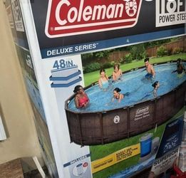 ​NEW IN BOX: Coleman 18ft x 48in Power Steel Pool Set - $300