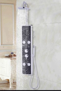 Bathroom ABS Shower Panel with Massage Jets & Hand Shower