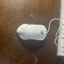 Multi Colored Led White Gaming Keyboard And Mouse USD Cord.