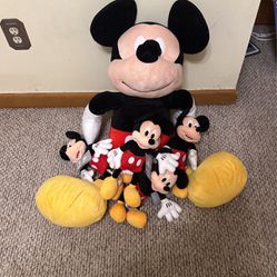 Mickey Mouse Plush 1 Large 4 Small