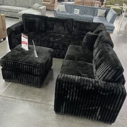New Black Sectional 
