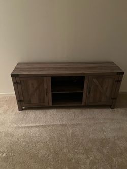 Farmhouse TV Stand with Barn Door Cabinets