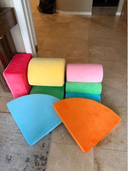 8 Piece Toddler Climbing Blocks，Soft Play Climbing Toys Indoor for Toddlers Ideal Crawling and Exploration Play Set for Baby Gym/Toddler Playground (R