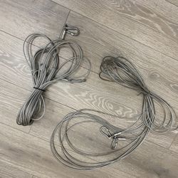 Pair (2X) 50 Ft Tie Out Cables With End Clips