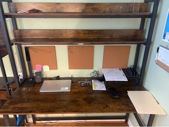 desk and two bookshelves sets