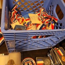 Vintage Swimming Medals, Patches, Pendants Lot 