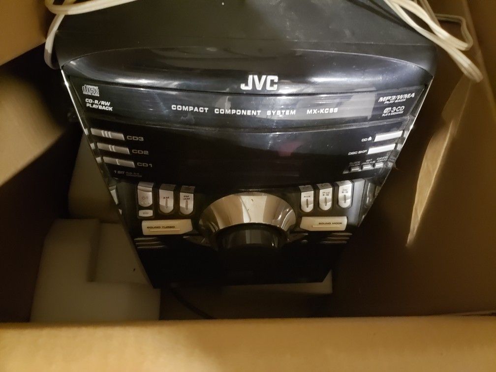 JVC MX-KC58 Stereo System, Receiver And Speakers, Aux Port And CD Player