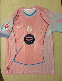 FC Barcelona Pink Total 90 Special Edition Jersey (Size L - Player Version)