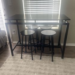 Bar Table with Stools Included