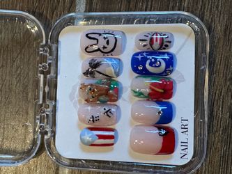 Hand-Painted Press-On Nail Art Set