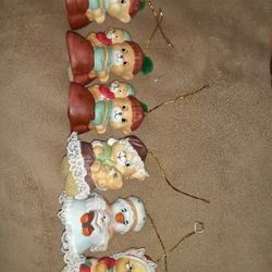 Vintage Christmas Bell Ornaments. Lot Of 6