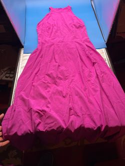 Purple halter top long dress with blazer and belt size Medium