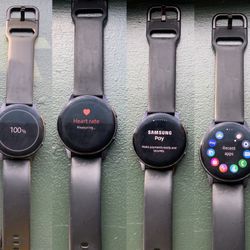 🐇 1 SAMSUNG Galaxy Watch Active2 SM-R830 40mm Aluminum Case w/ Sport Band Smartwatch & 1 Charger Base - Aqua Black (Bluetooth)... Value $230