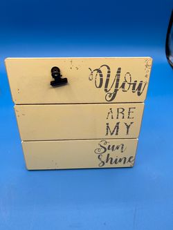 You are my sunshine quote distressed painted wood picture frame