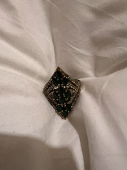 Emerald Diamond Style Ring 