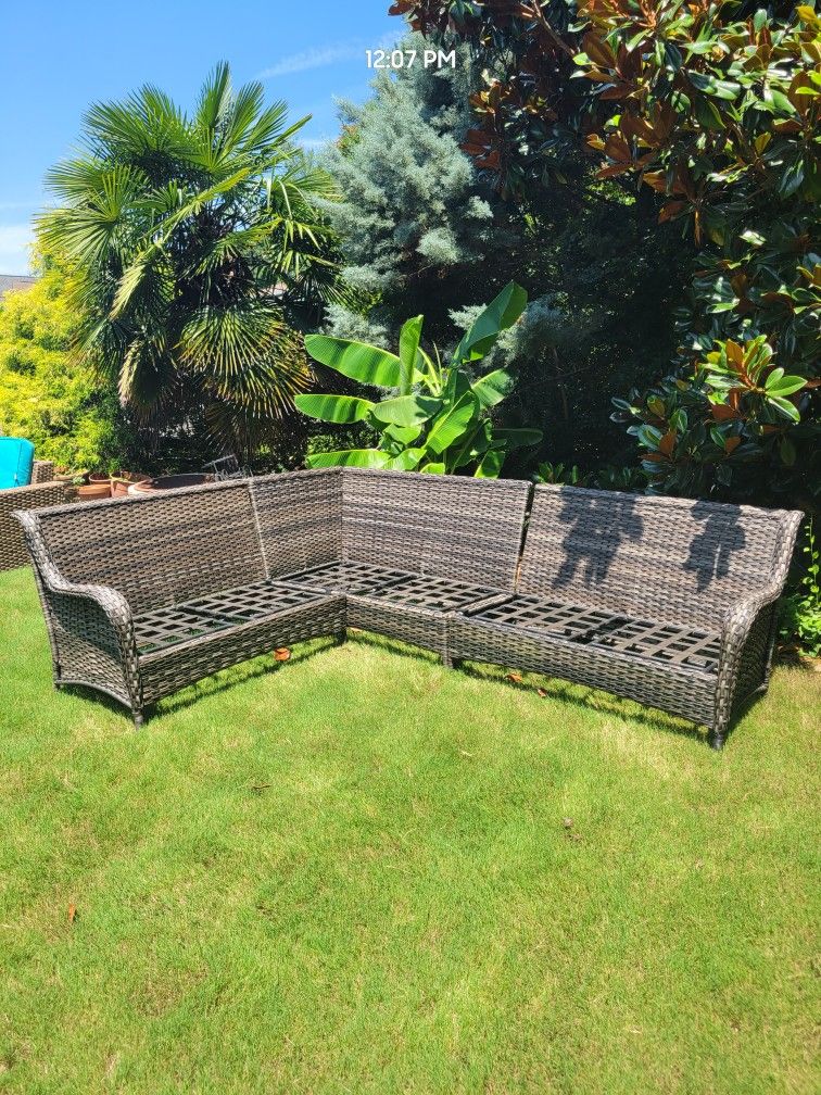 Patio Outdoor Wicker Corner Sitting