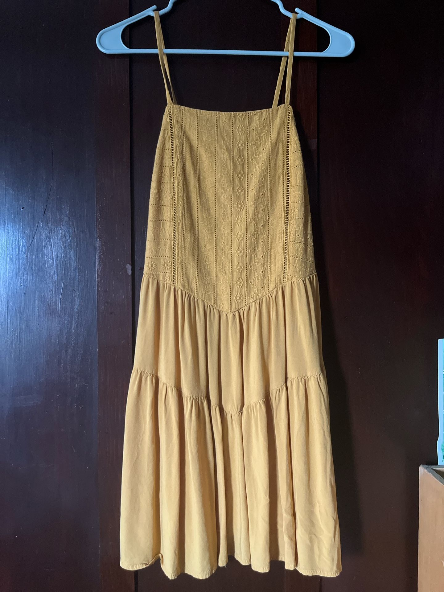 Wildfable Mustard Yellow Babydoll Dress with Pockets