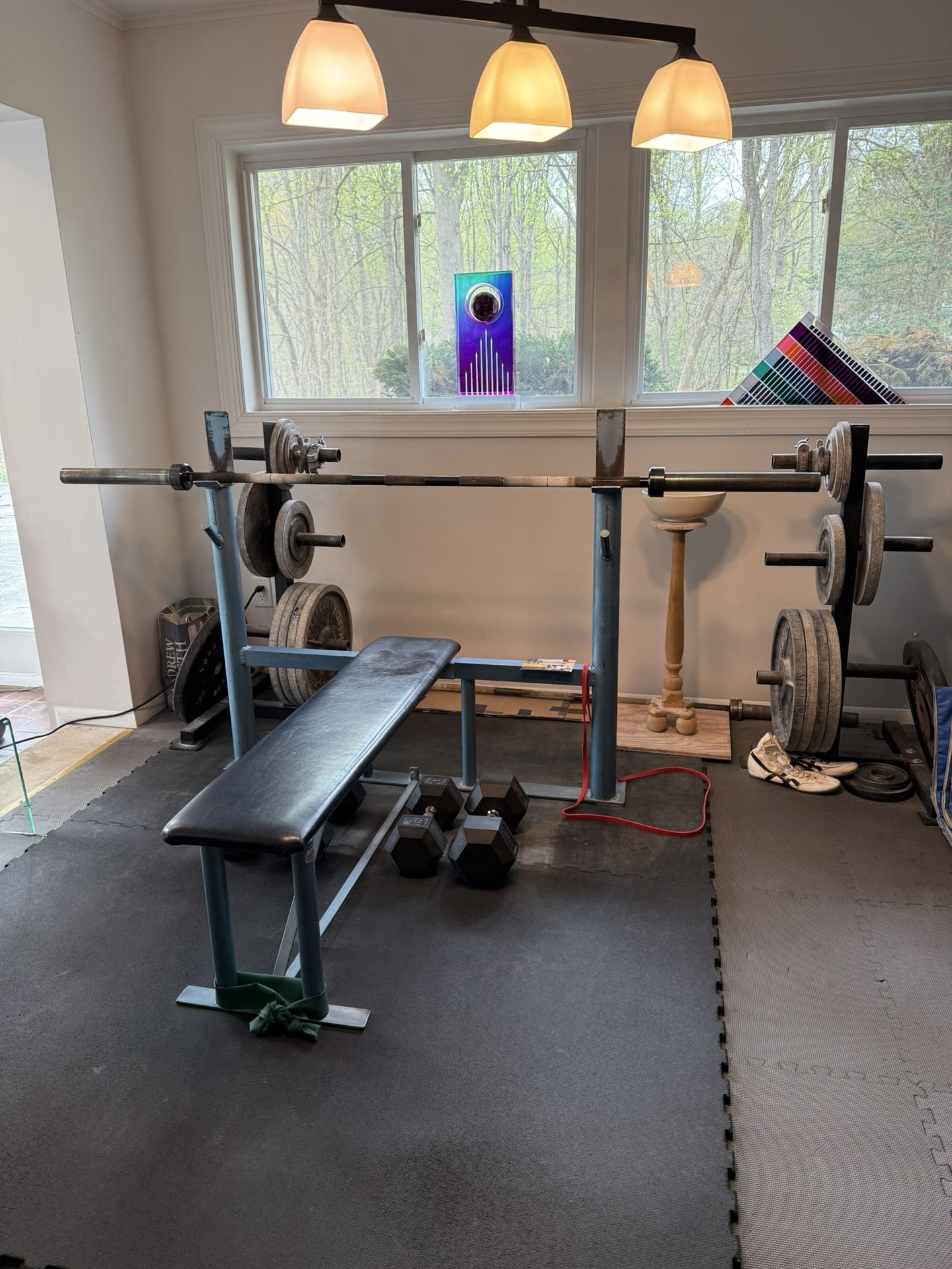 Bench, Bar And Weights