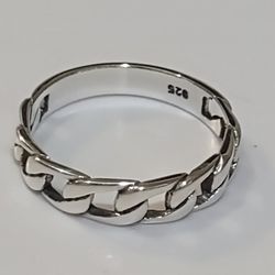 Sterling silver chain link ring. Size 10. 