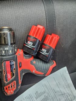 Milwaukee M12 Drill with Two Batteries