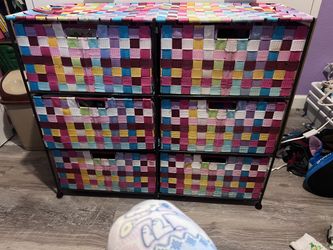 Colorful 6-Drawer Woven Storage Organizer