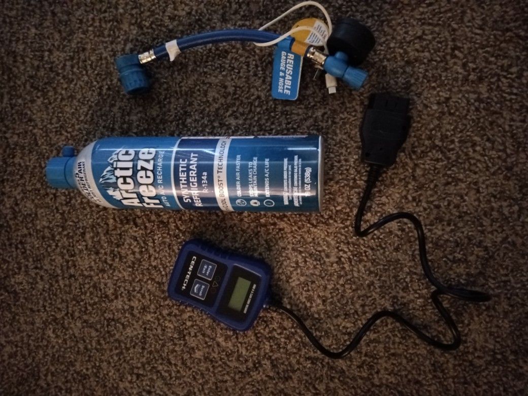 Brand New Ac Refill For Car, And Car Reader For Check Engine